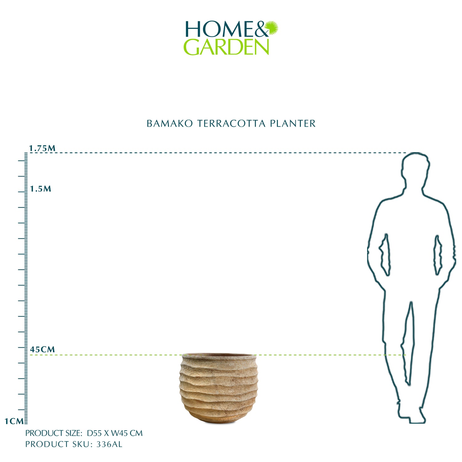 BAMAKO TERRACOTTA PLANTER D55CM