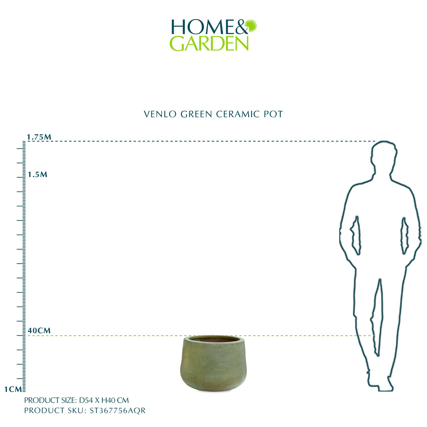 حوض فينلو - سيراميك أخضر - قطر 54 سم