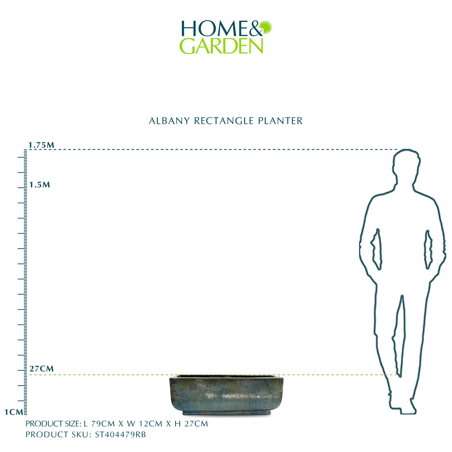 حوض ألباني - مستطيل - L79 سم