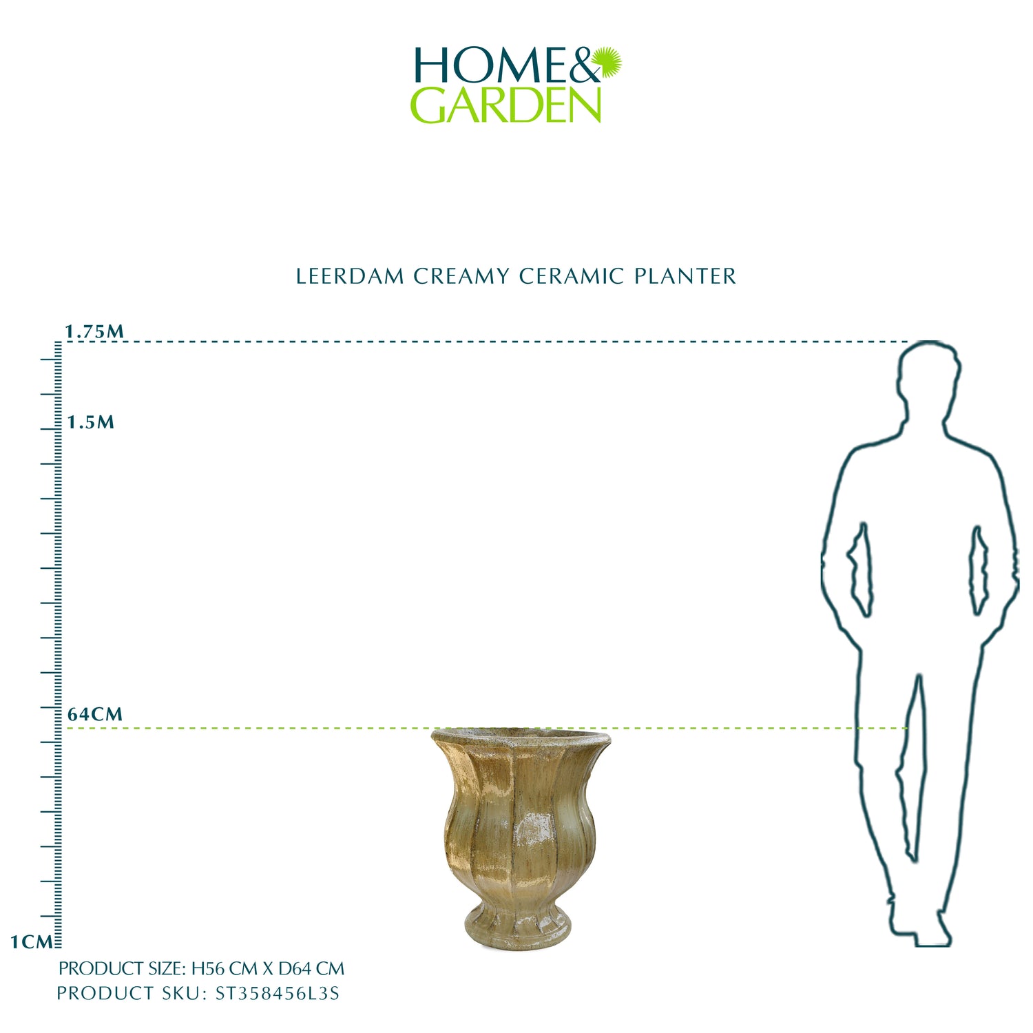حوض ليردام - سيراميك كريمي - قطر 56 سم