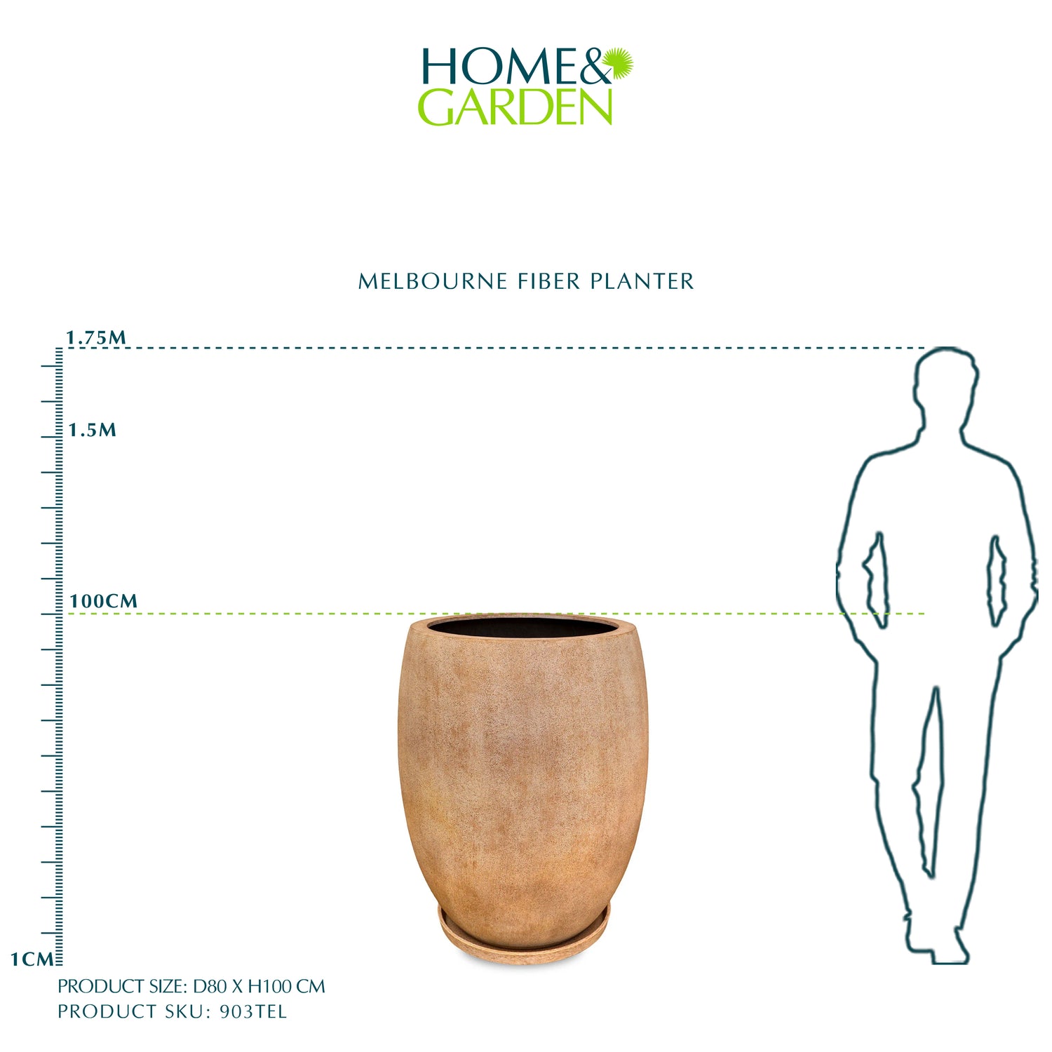 حوض ملبورن فايبر - ارتفاع 100 سم