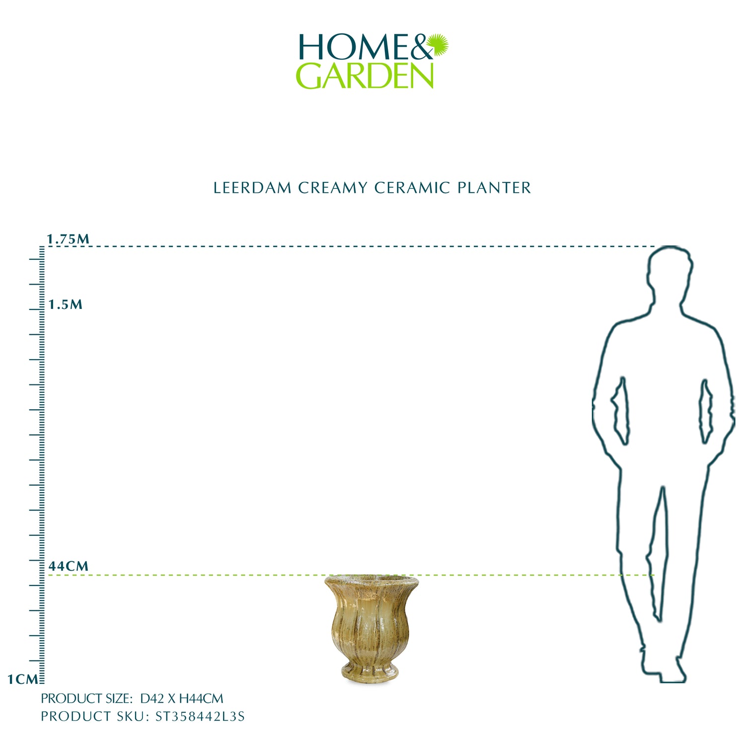 حوض ليردام - سيراميك كريمي - قطر 42 سم