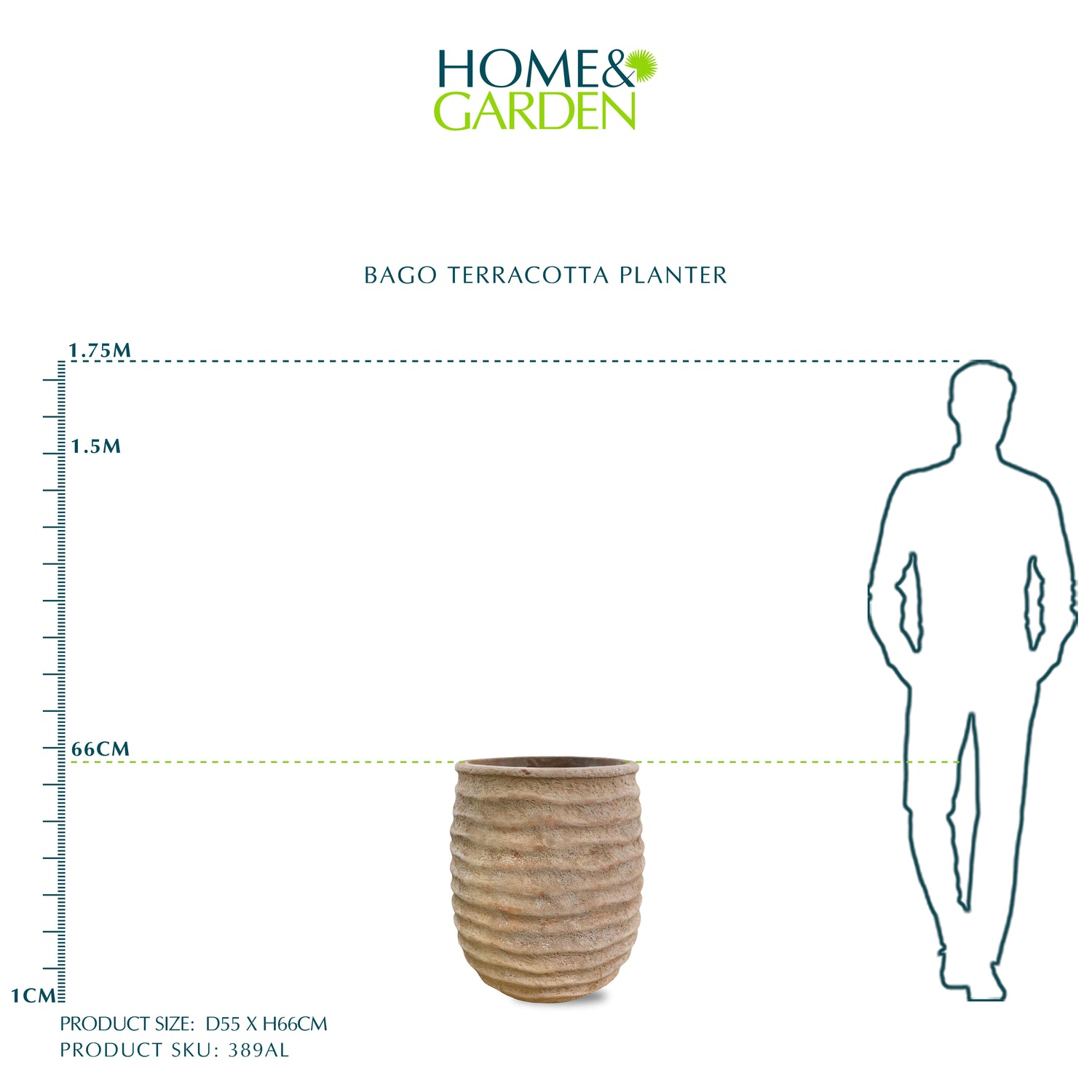 BAGO TERRACOTTA PLANTER D55CM