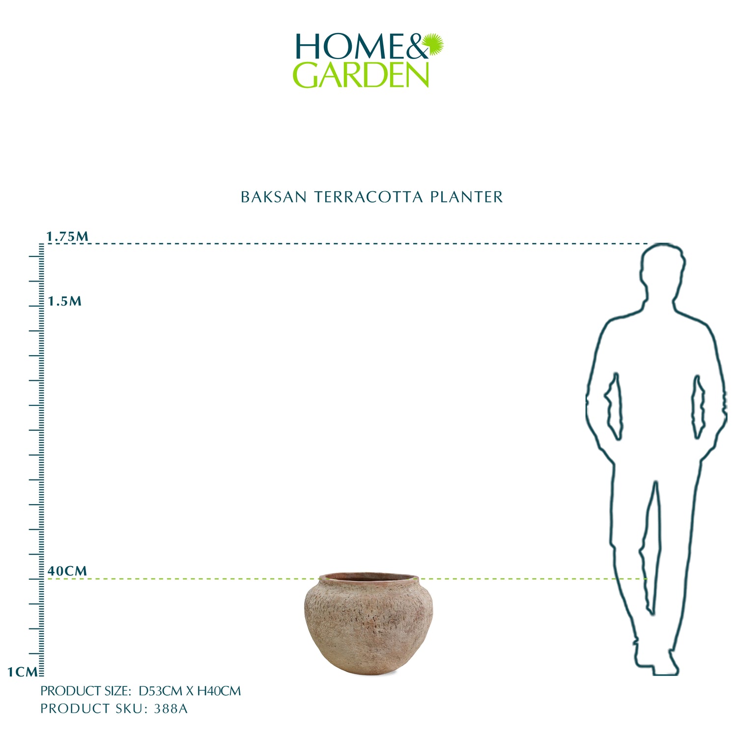 BAKSAN TERRACOTTA PLANTER D 53CM