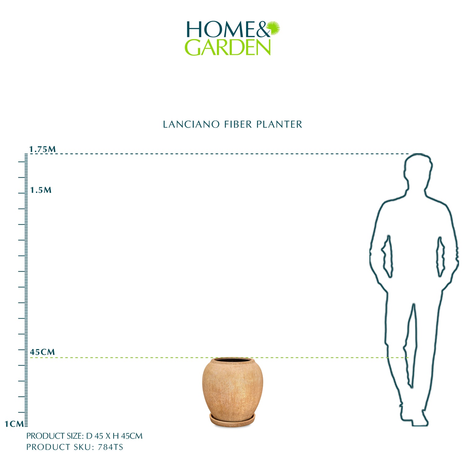 LANCIANO FIBER PLANTER H45CM