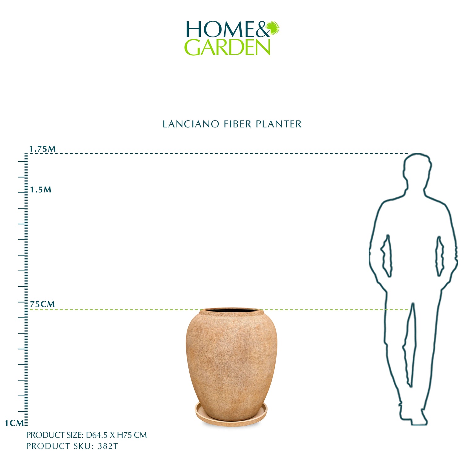 LANCIANO FIBER PLANTER H75CM