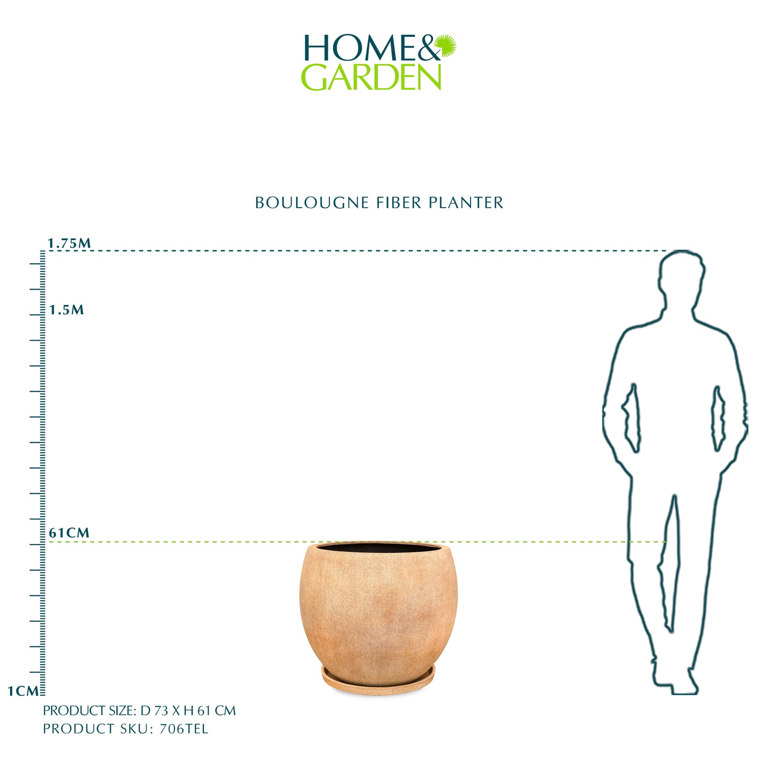 BOULOUGNE FIBER PLANTER D73CM
