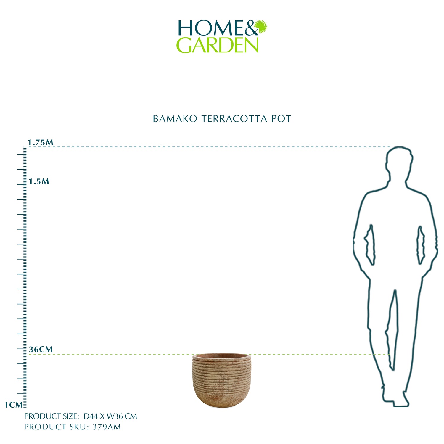 BAMAKO TERRACOTTA POT D44CM