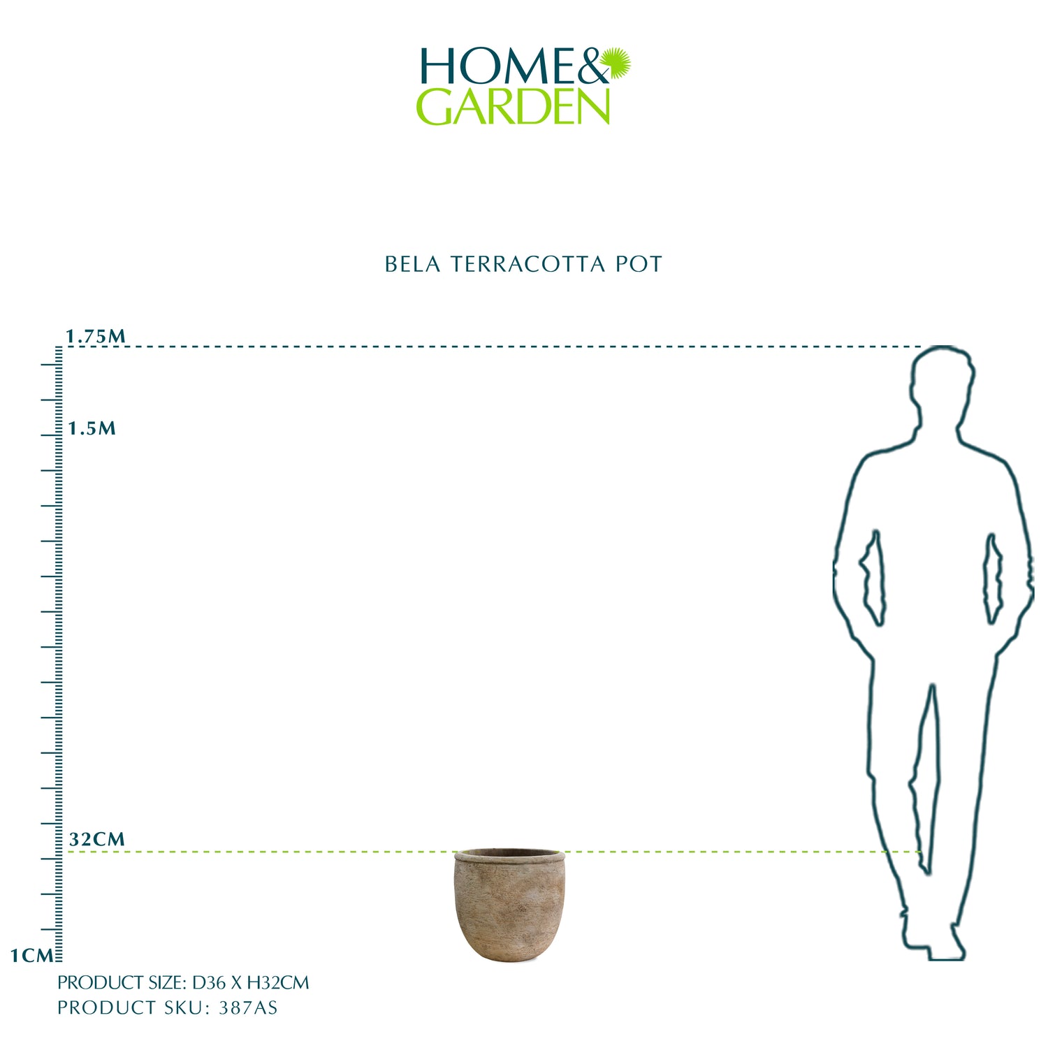 حوض بيلا تيراكوتا - قطر 34 سم