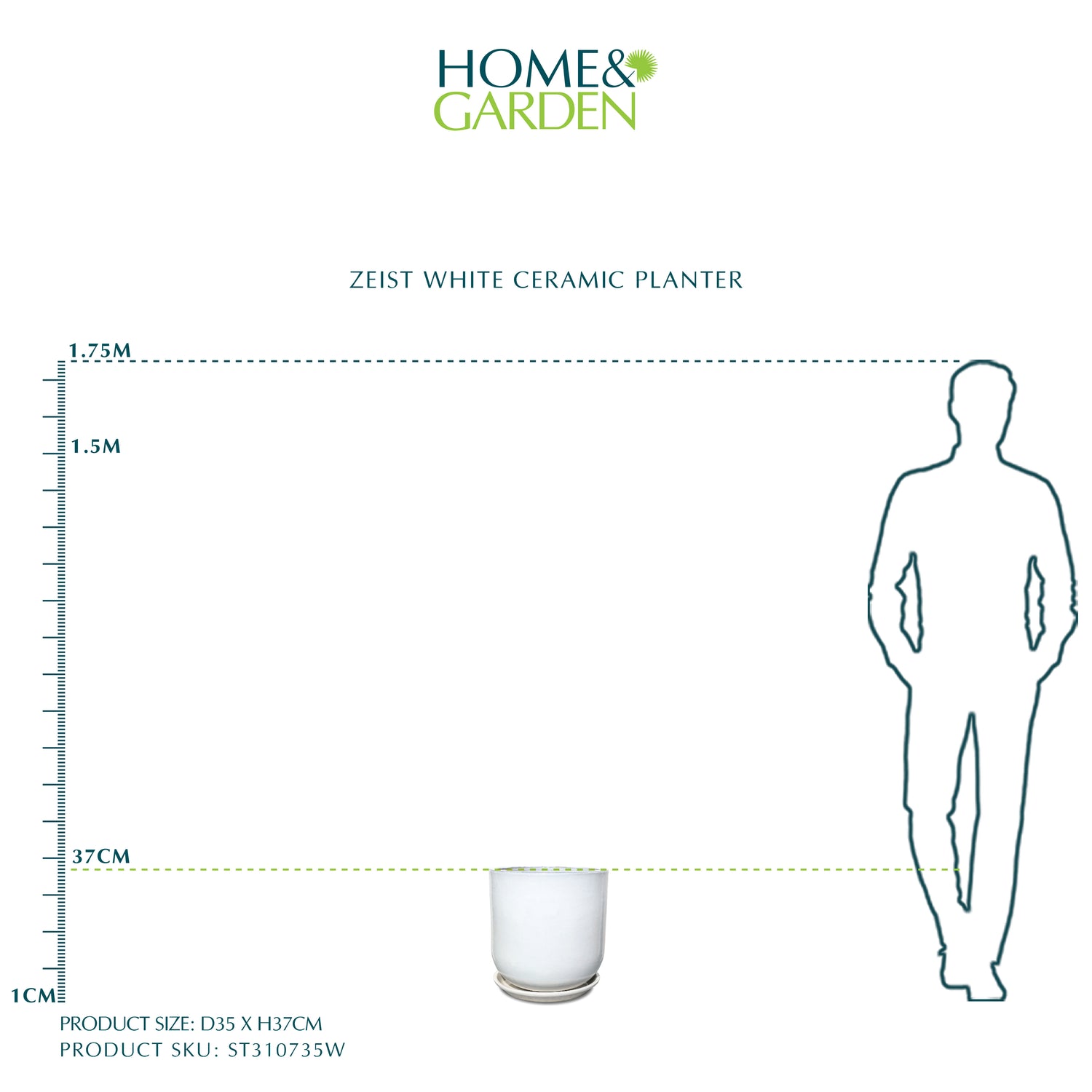 ZEIST WHITE CERAMIC POT