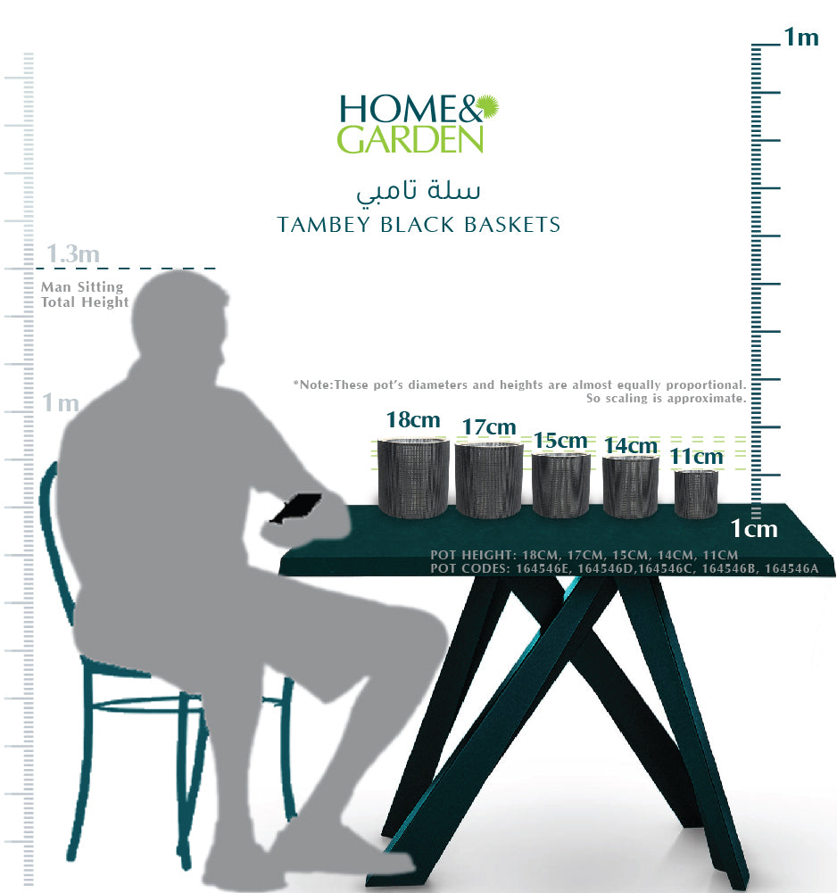 TAMBEY BLACK BASKETS - سلة تامبي 