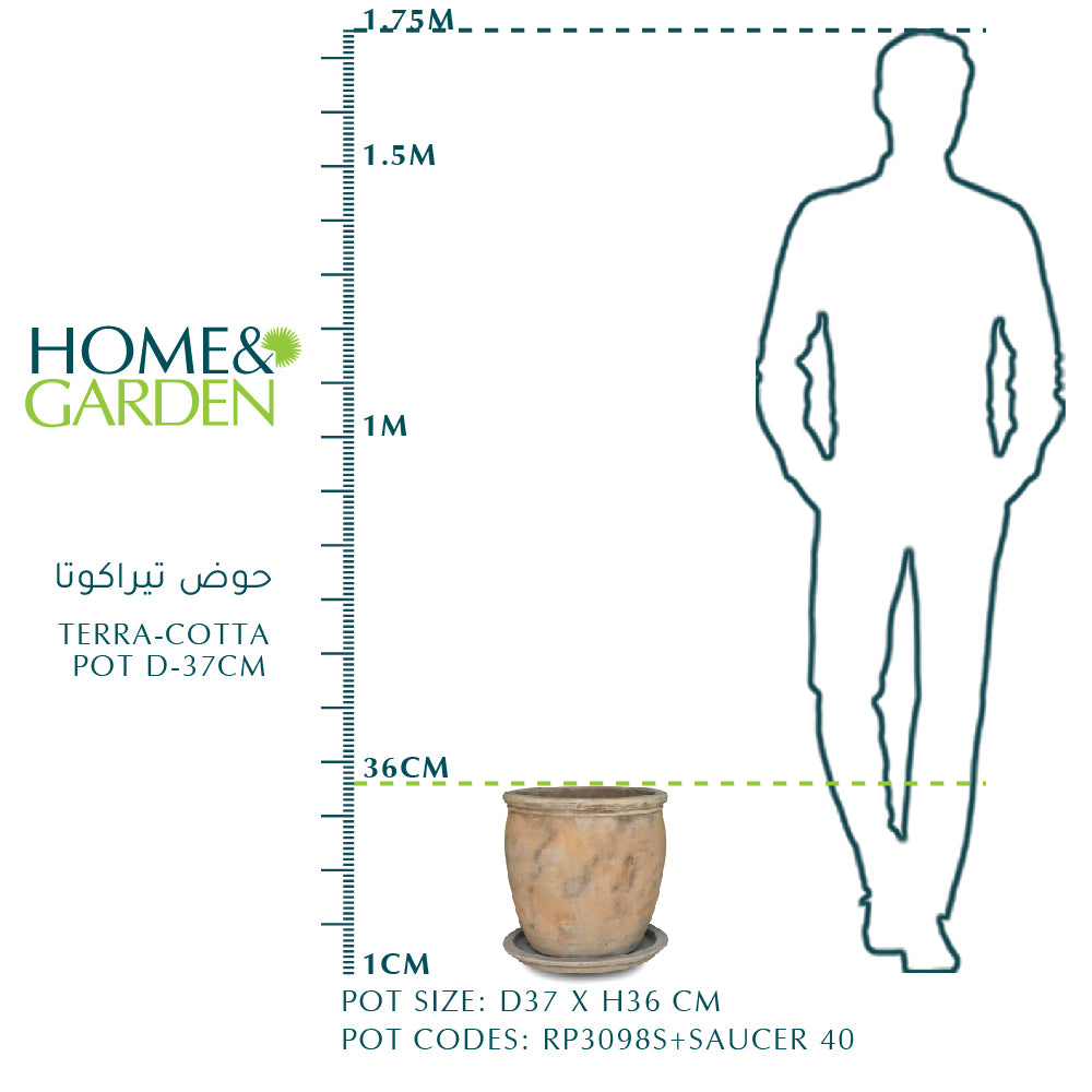 وعاء تيرا كوتا مقاس 37 سم تي بنكراكوتا 