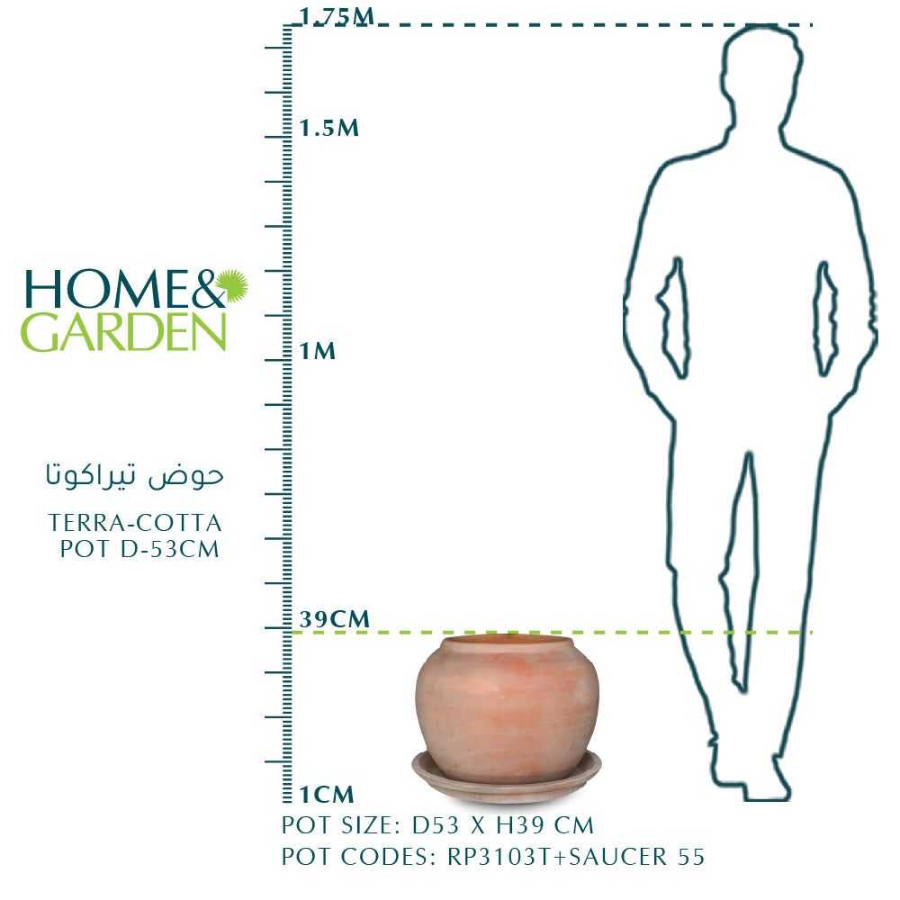 TERRA-COTTA POT D-53cm  حوض تيراكوتا