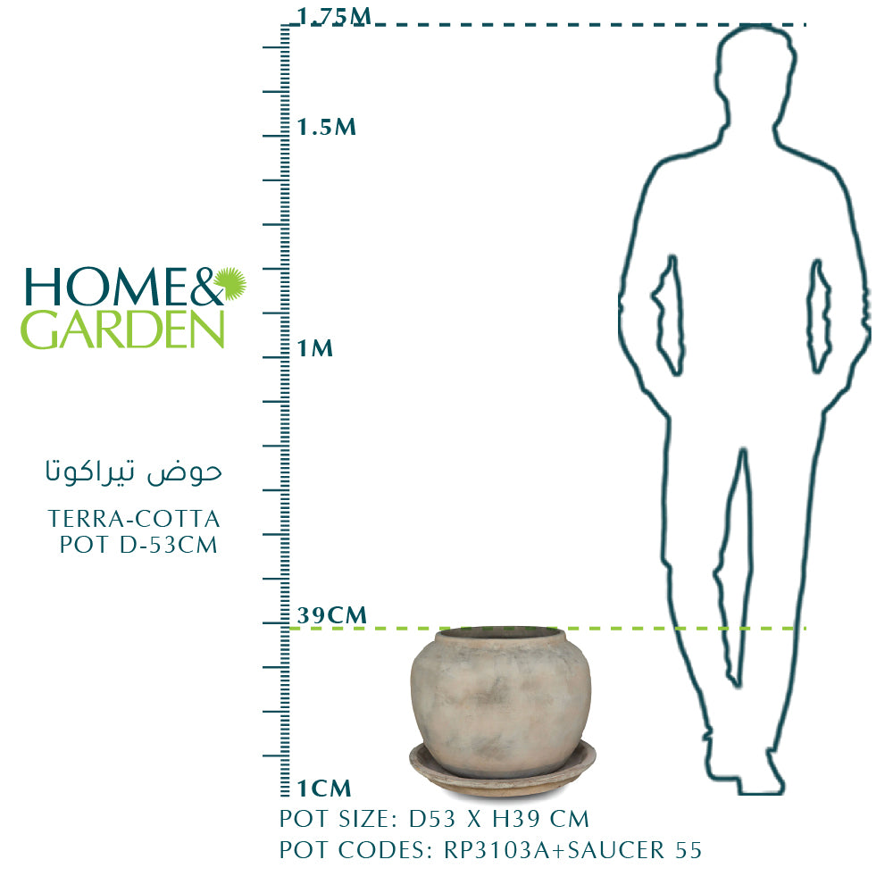 LAGES TERRA-COTTA POT D-53cm  حوض تيراكوتا