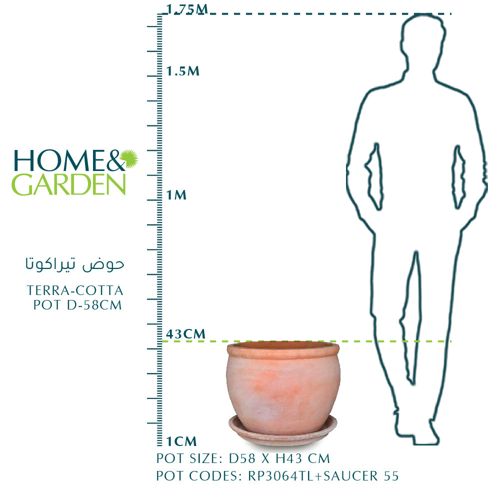 TERRA-COTTA POT D-58cm  حوض تيراكوتا