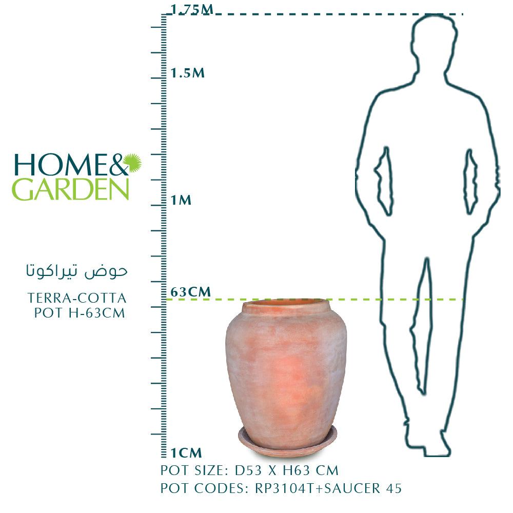 TERRA-COTTA POT H-63cm حوض تيراكوتا