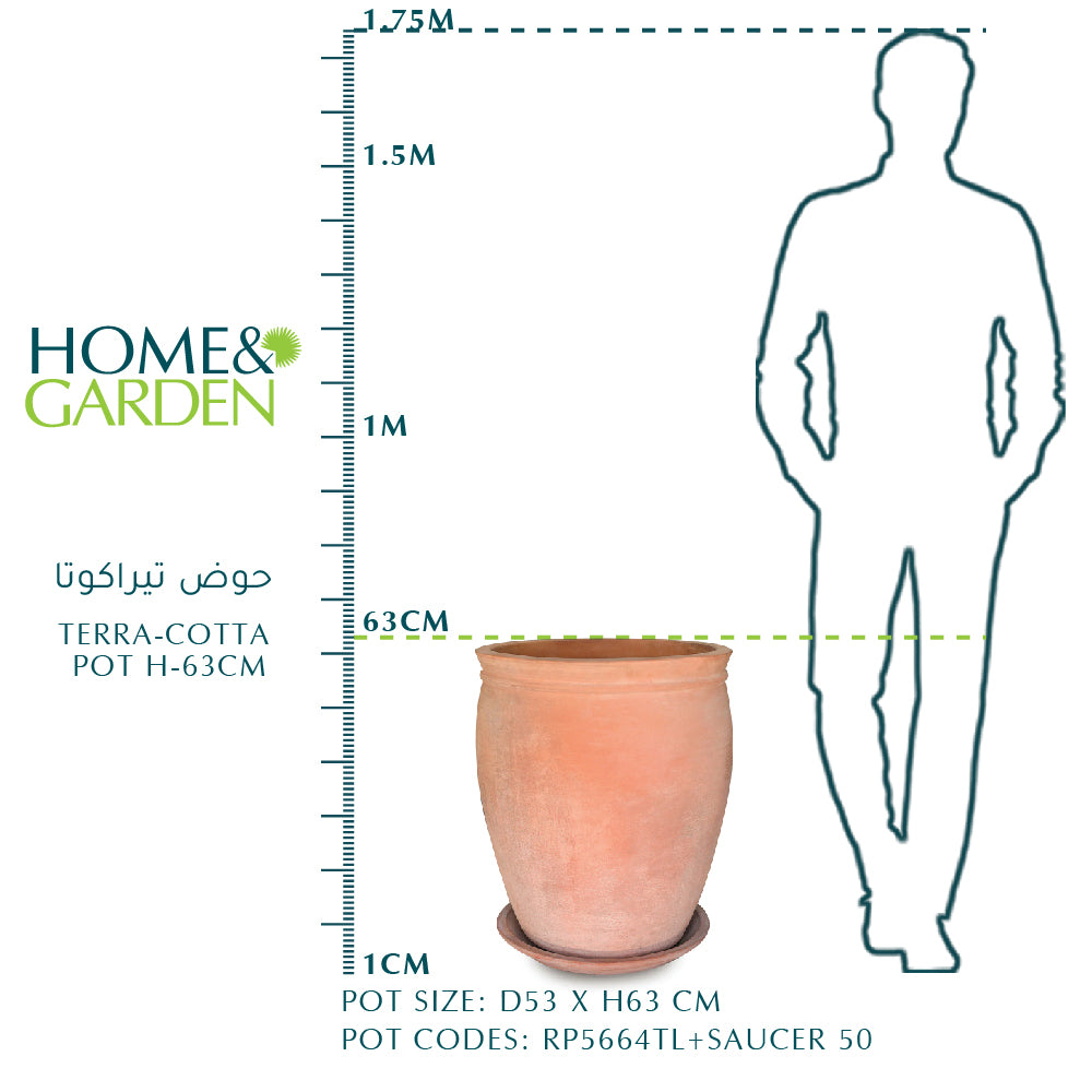 TERRA-COTTA POT H-63cm  حوض تيراكوتا