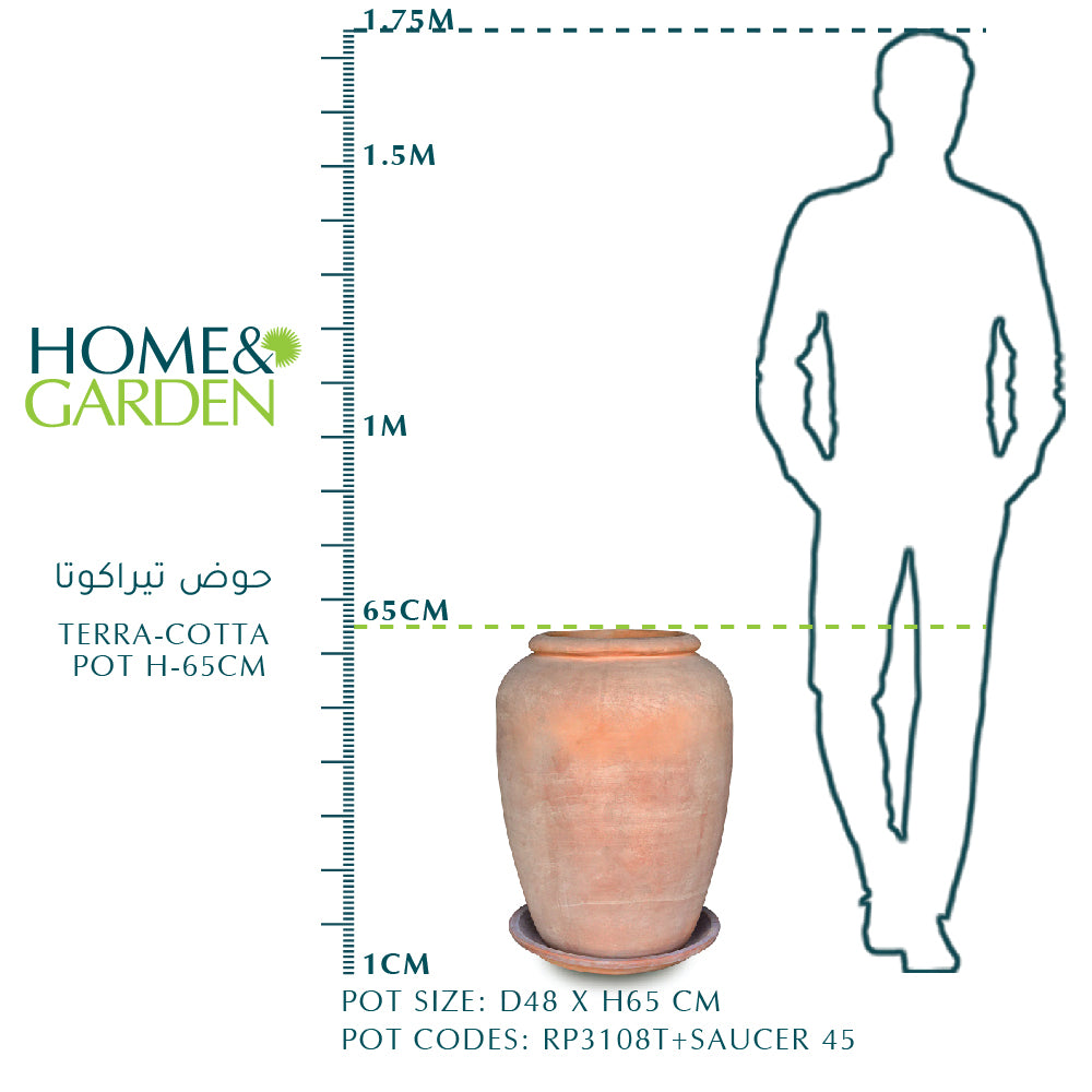 TERRA-COTTA POT H-65cm حوض تيراكوتا