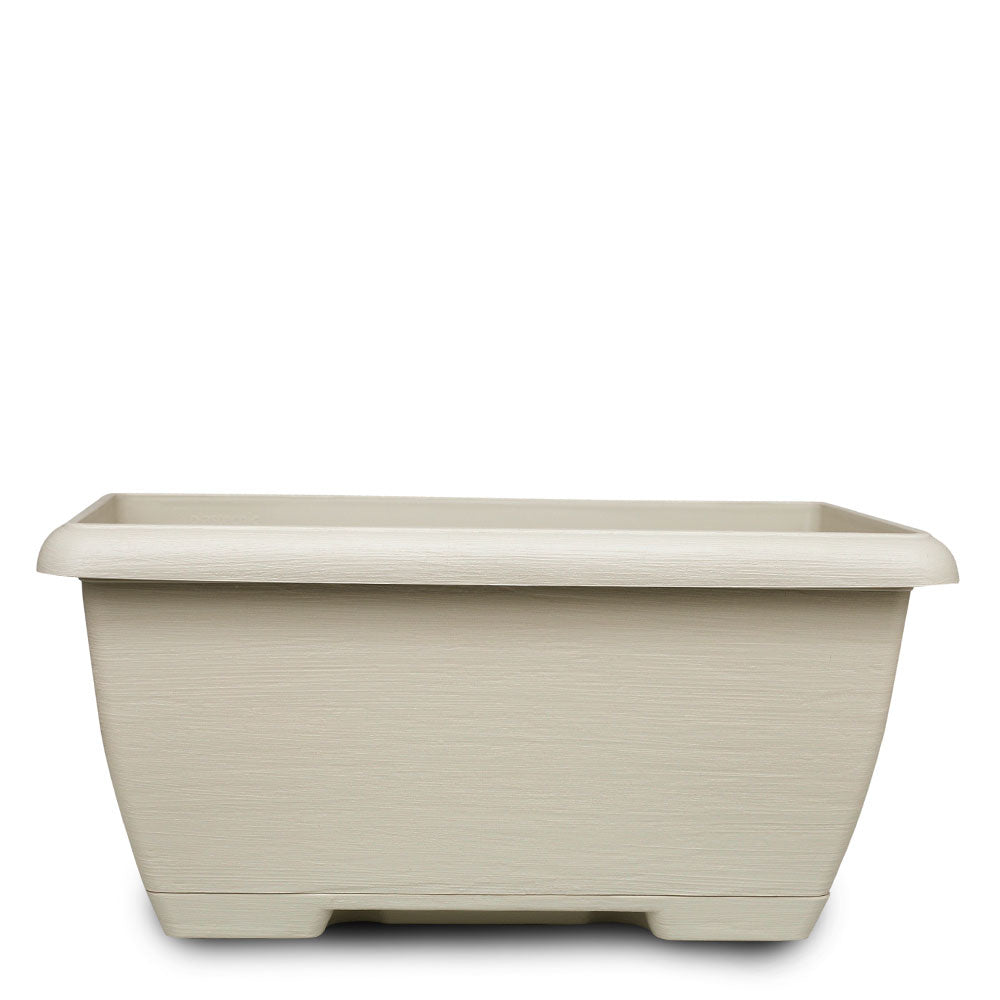 RECTANGULAR WHITE STONE PLASTIC POT - حوض بلاستيكي مستطيل باللون الحجر الأبيض