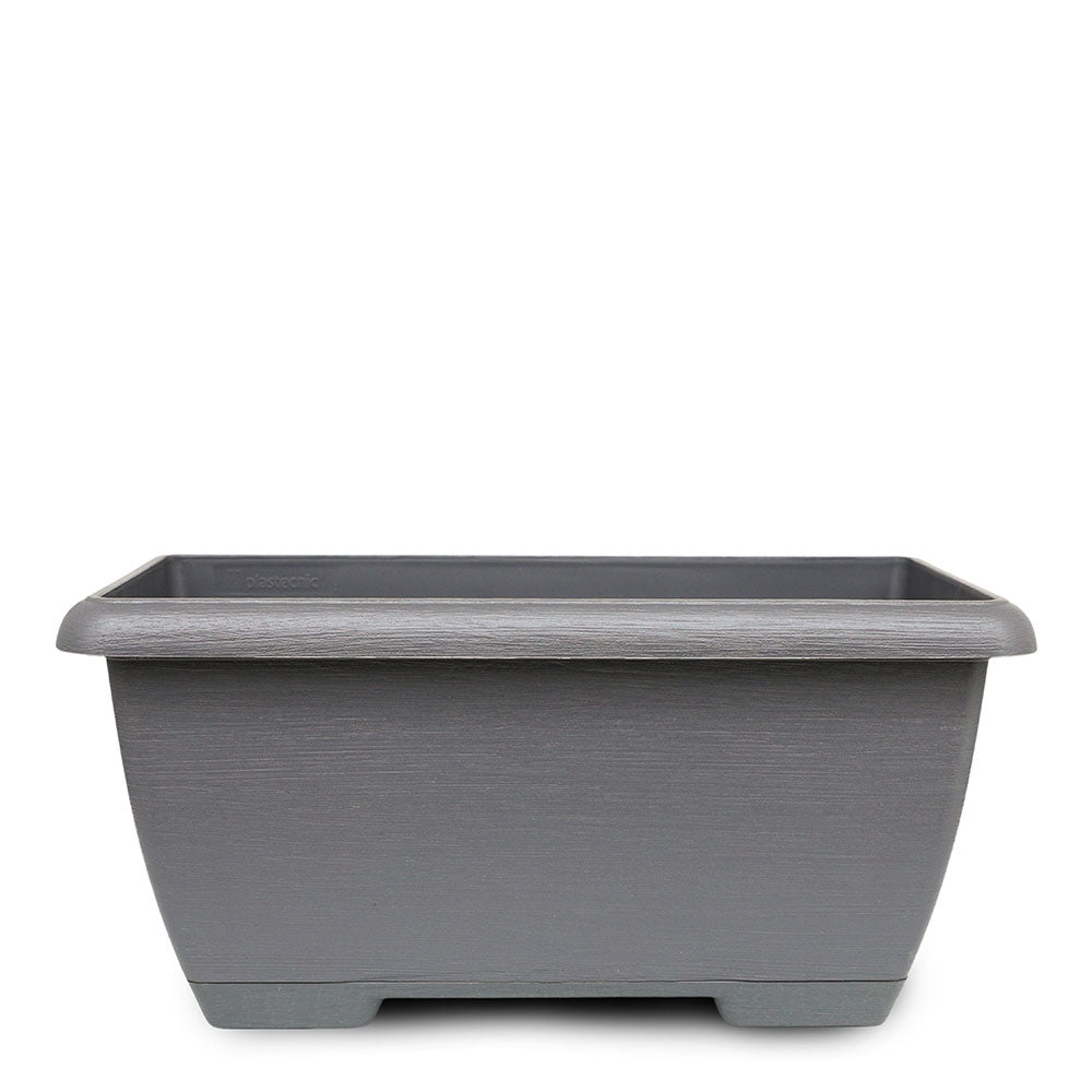 RECTANGULAR GREY SMOKE PLASTIC POT - حوض بلاستيكي دخاني رمادي مستطيل