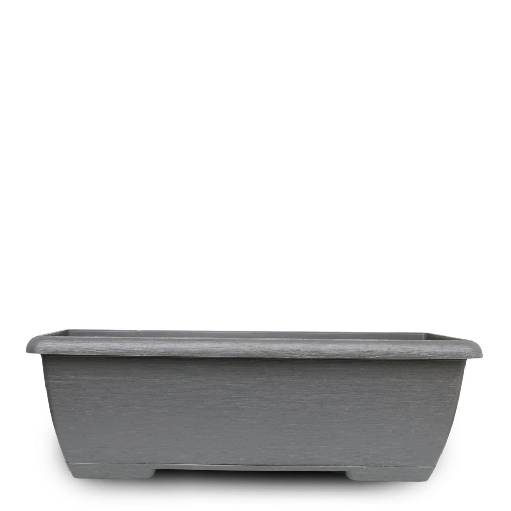 RECTANGULAR GREY SMOKE PLASTIC POT - حوض بلاستيكي دخاني رمادي مستطيل