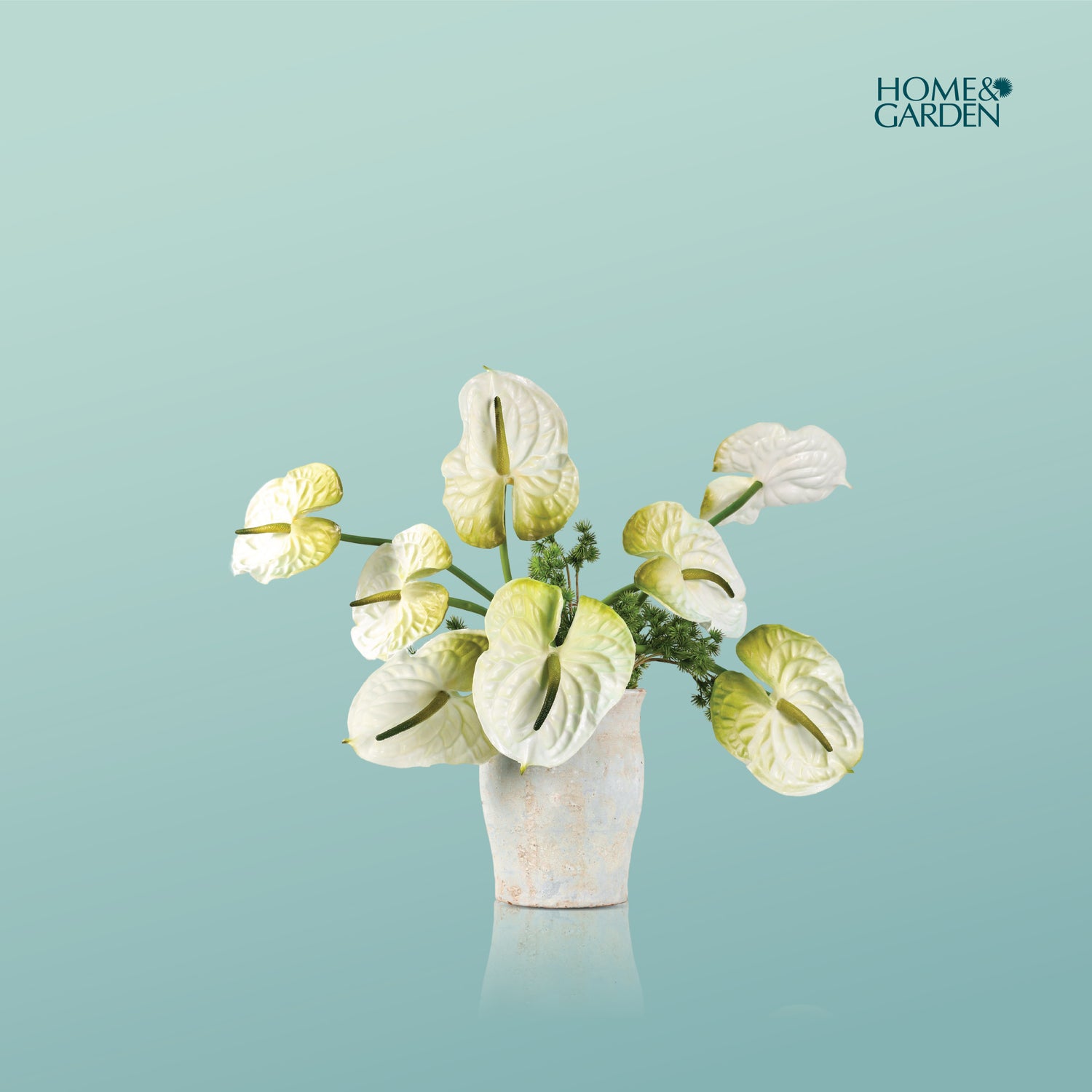 ARTIFICIAL WHITE ANTHURIUM ARRANGEMENT