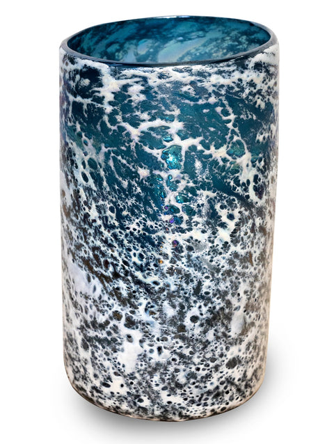 ENGELS ICE BLUE GLASS POT H27CM- حوض إنجلز