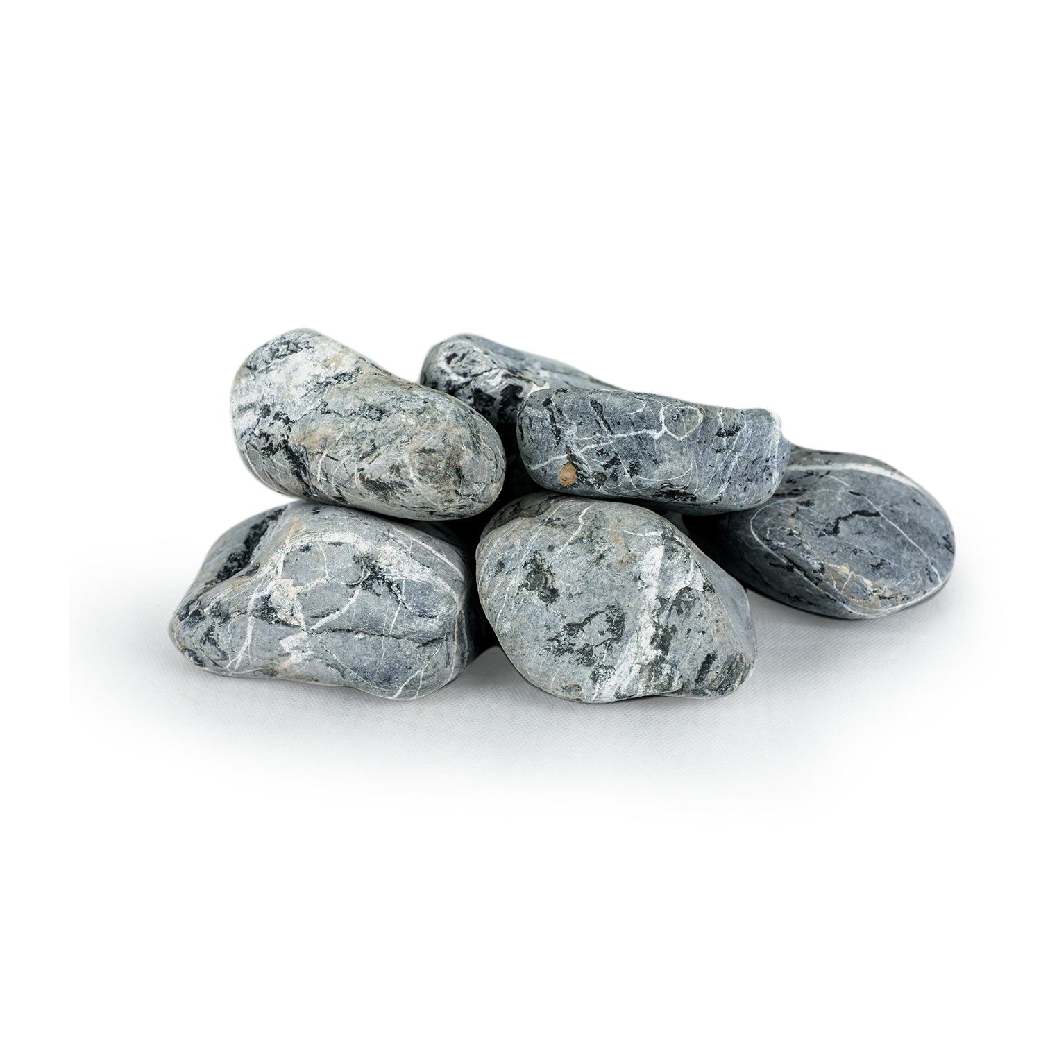 BLACK STONE PEBBLES STONE 40-60MM 25KG BAG