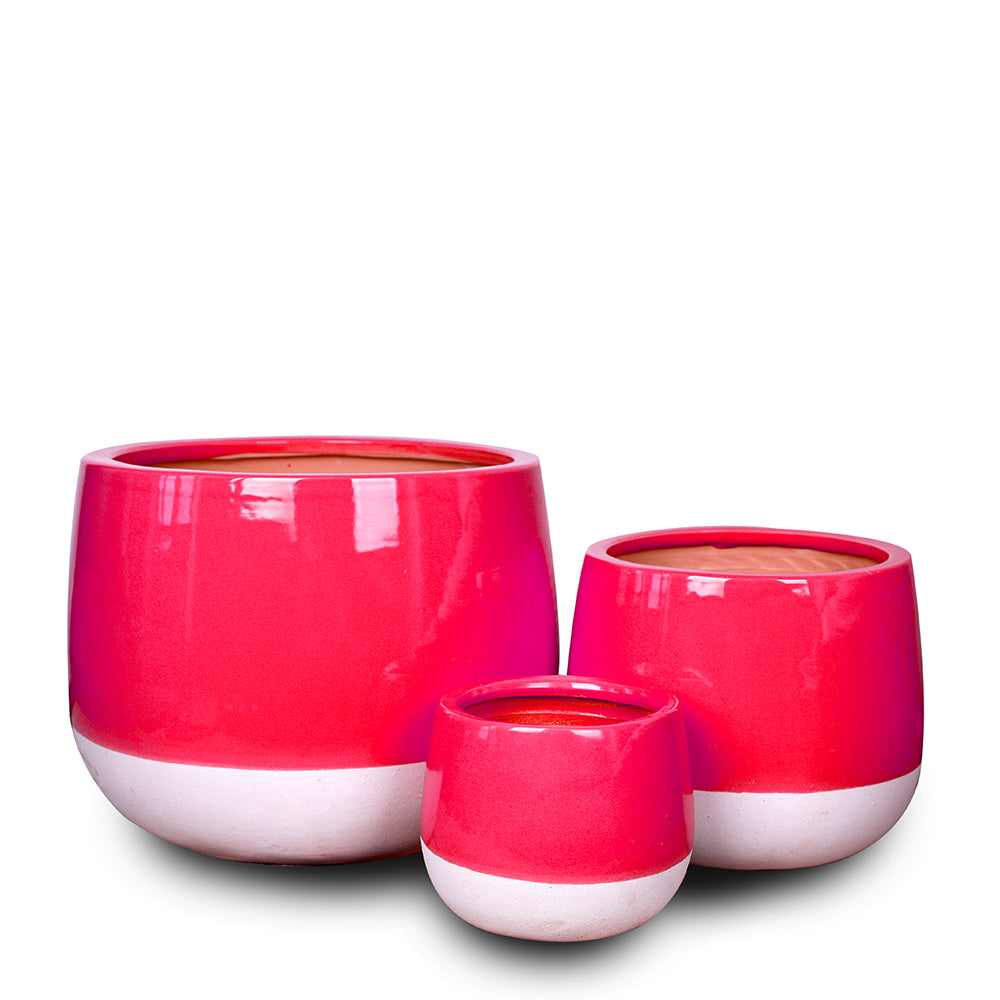 OTTAWA PINK/MATTE-WHITE CERAMIC POT - حوض أوتاوا