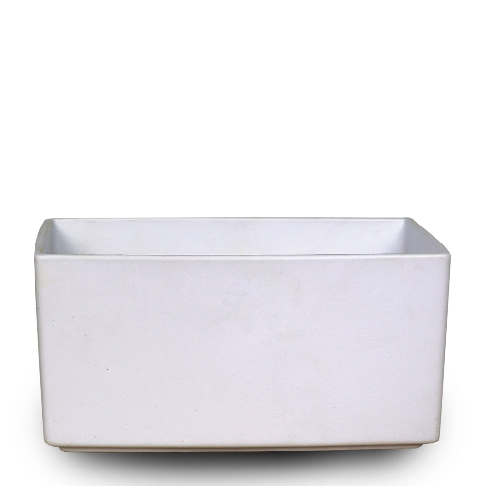 PHILADELPHIA RECTANGULAR WHITE POT L25CM - حوض فيلادلفيا