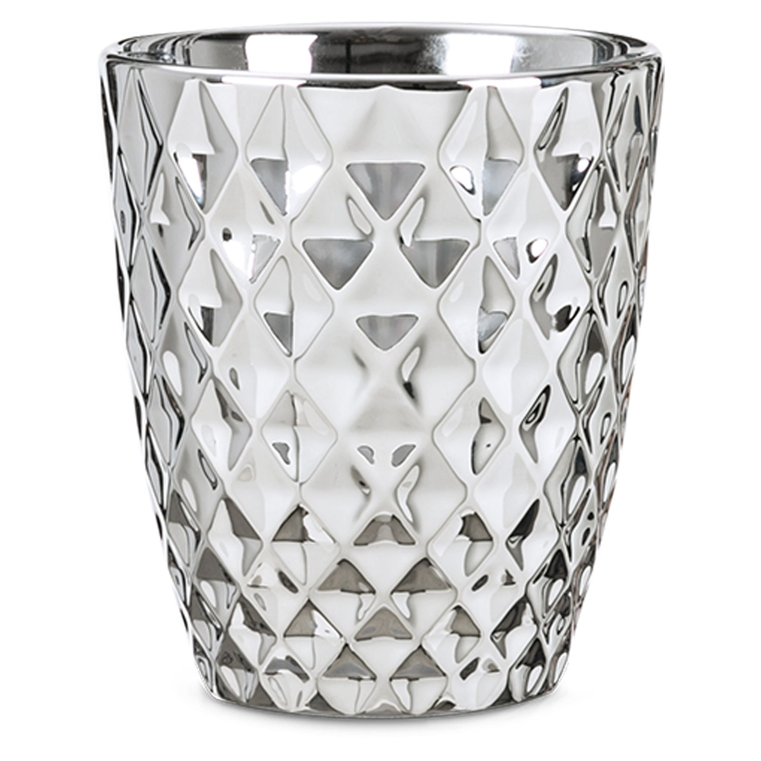 DALLAS GLEAMING MIRRIOR-SILVER POT H25CM - خزان دالاس جليامينج سيلفر 