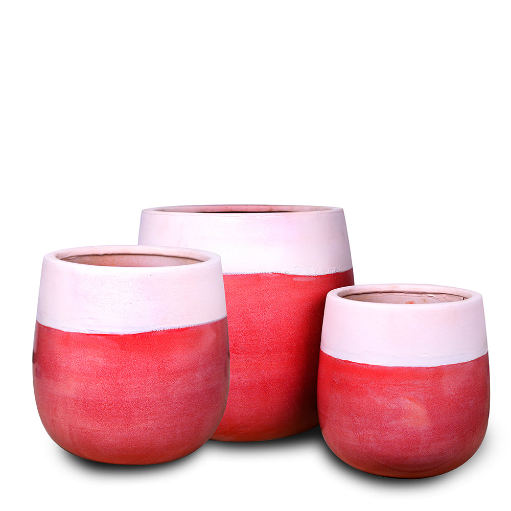 OTTAWA WHITE/MATTE-PINK CERAMIC POT - حوض أوتاوا