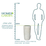 NEWMAN WHITE FIBER COMPOSITE PLANTER D68CM - حوض نيومان