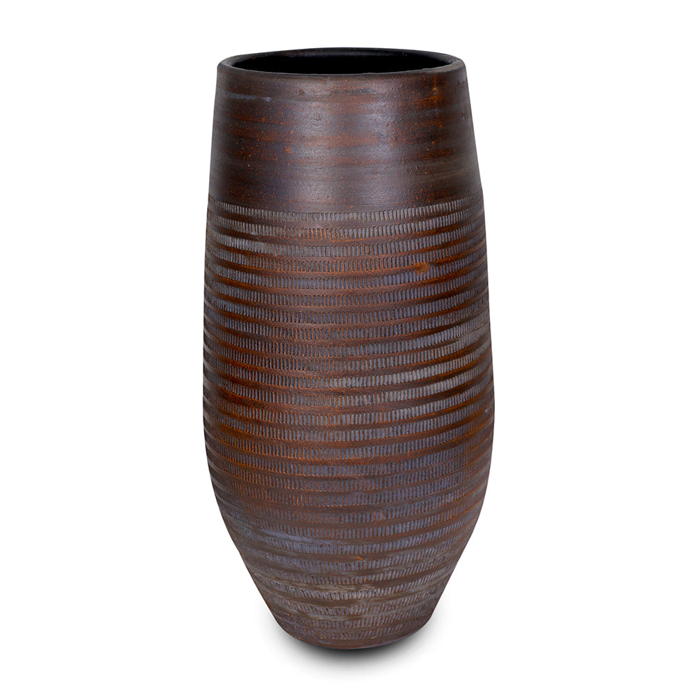 FULDA BROWN TALL PLANTER H50CM - حوض فولدا بنى