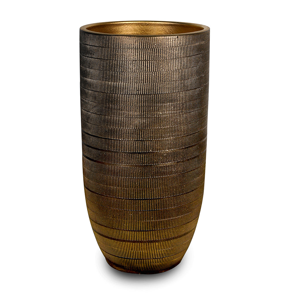 BOCHUM GOLD/BLACK CERAMIC POT H40CM - حوض بوخوم-سيراميك