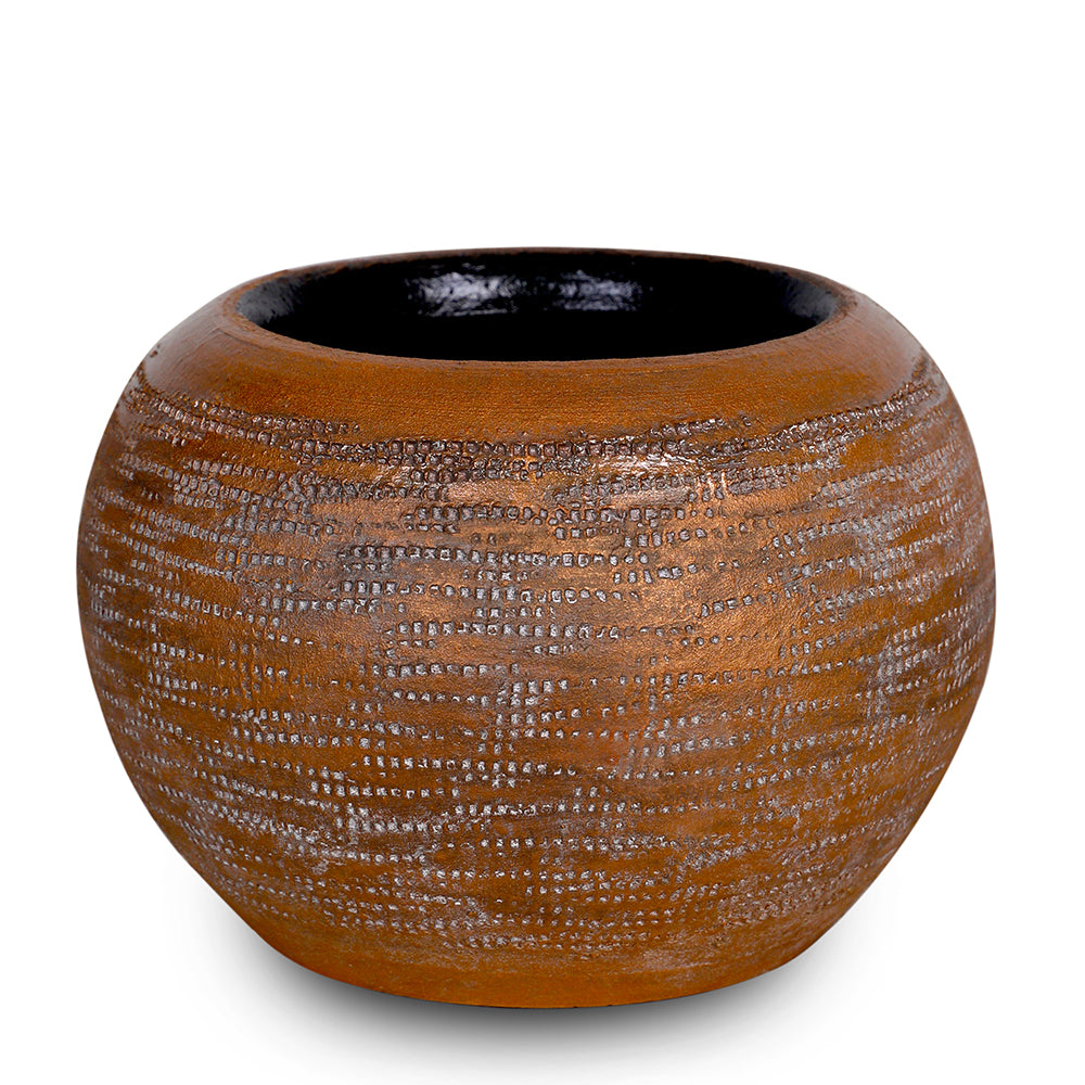 Eye-pleasing Aalen plant pot - Top-notch quality ceramic in glazed black color for home and office aesthetics.