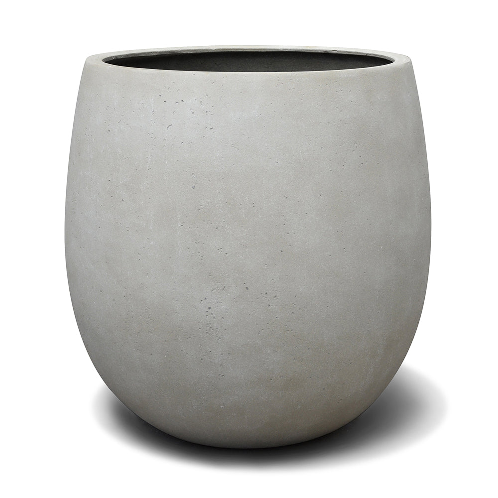 EMERALD ROUND FIBER PLANTER ANTIQUE WHITE - حوض ايميرالد