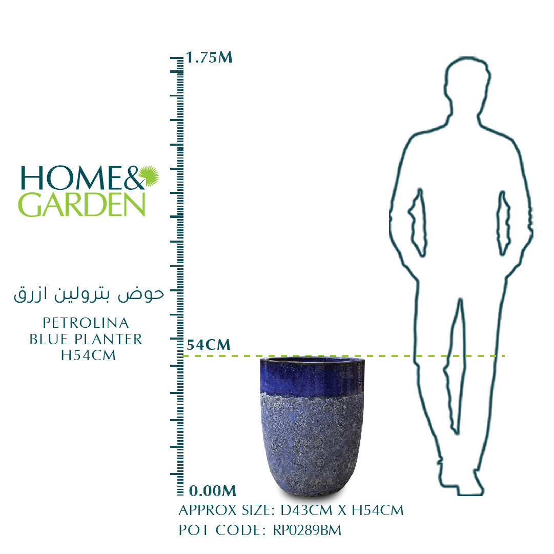 PETROLINA BLUE PLANTER H54CM - خزان بترولين ازرق