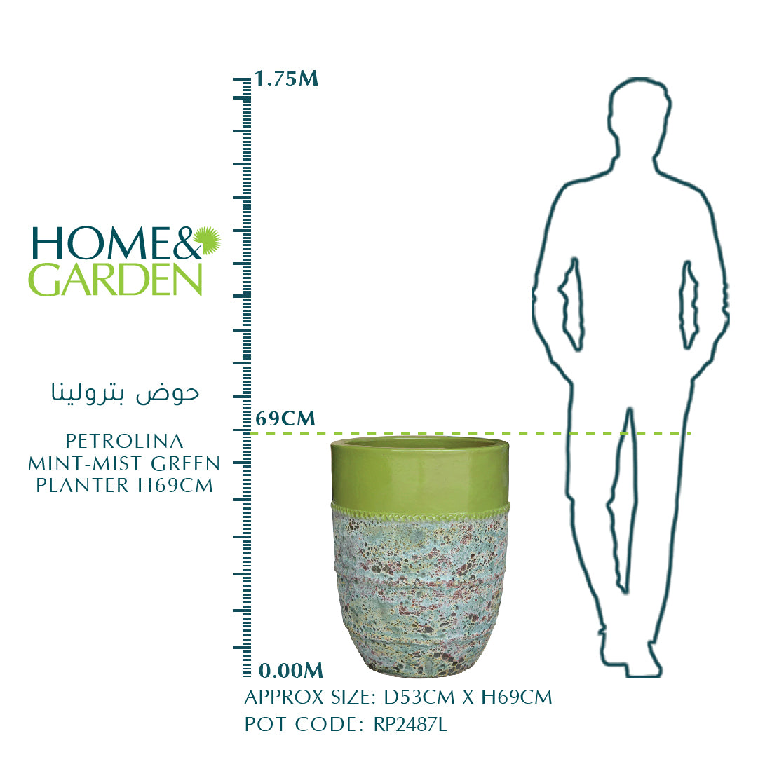 PETROLINA MINT-MIST GREEN PLANTER H69CM - حوض بترولينا