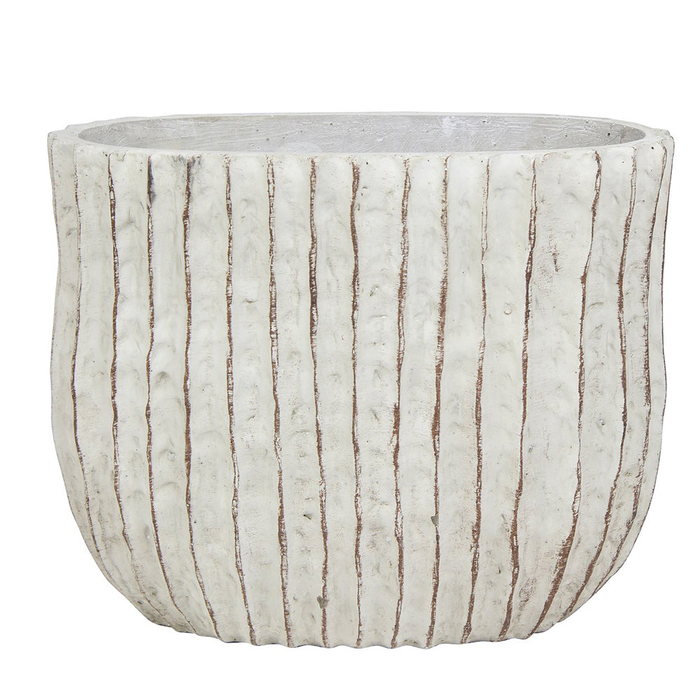 UFA WHITE-CREME PLANTER L29CM - حوض أوفا 29سم